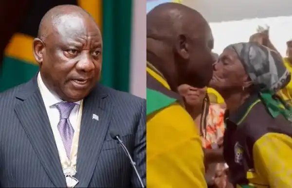 Mzansi react to President Cyril kissing grannies (Video)